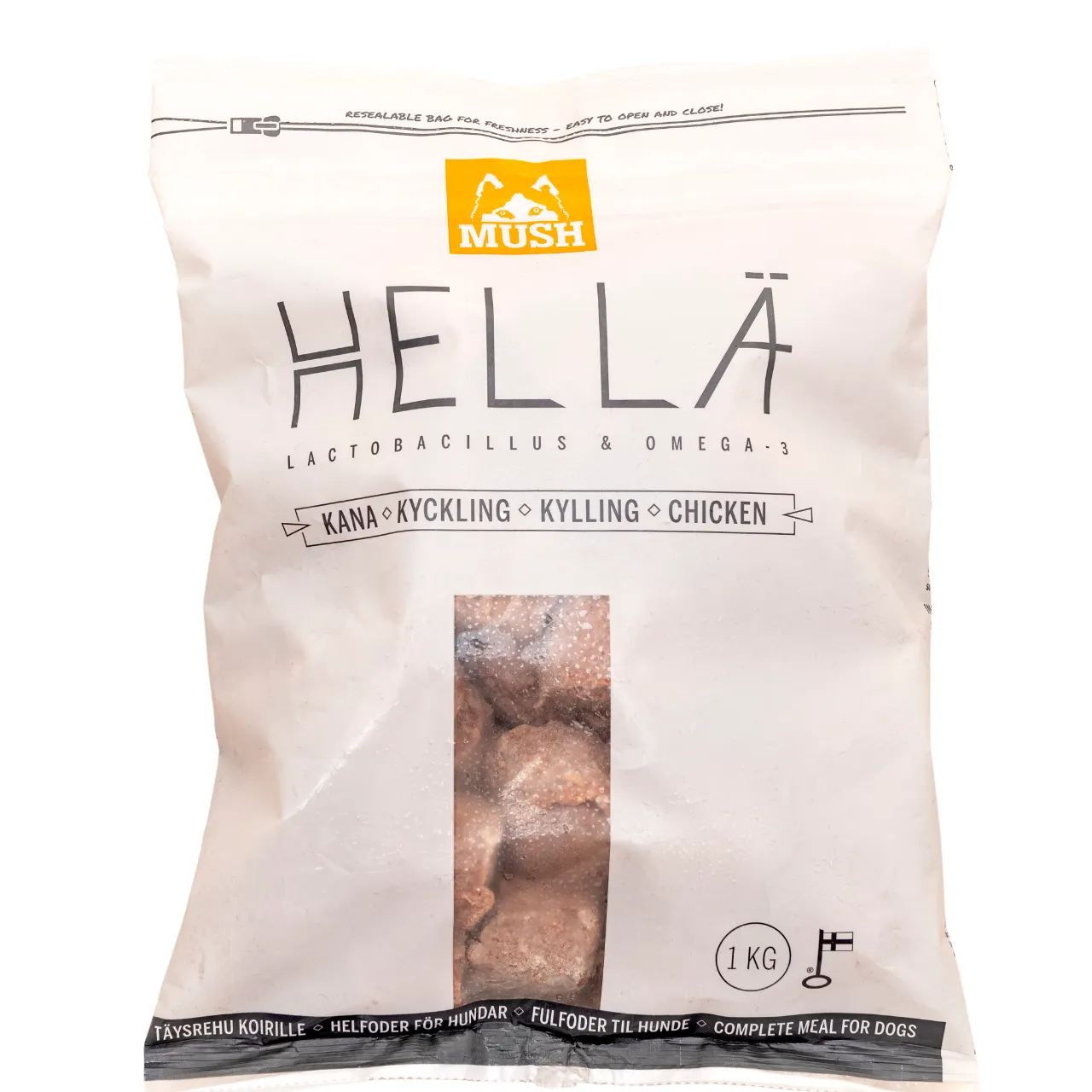 MUSH HELLÄ Kylling 3 kg - Fuldfoder med fermenterede grøntsager og omega-olie